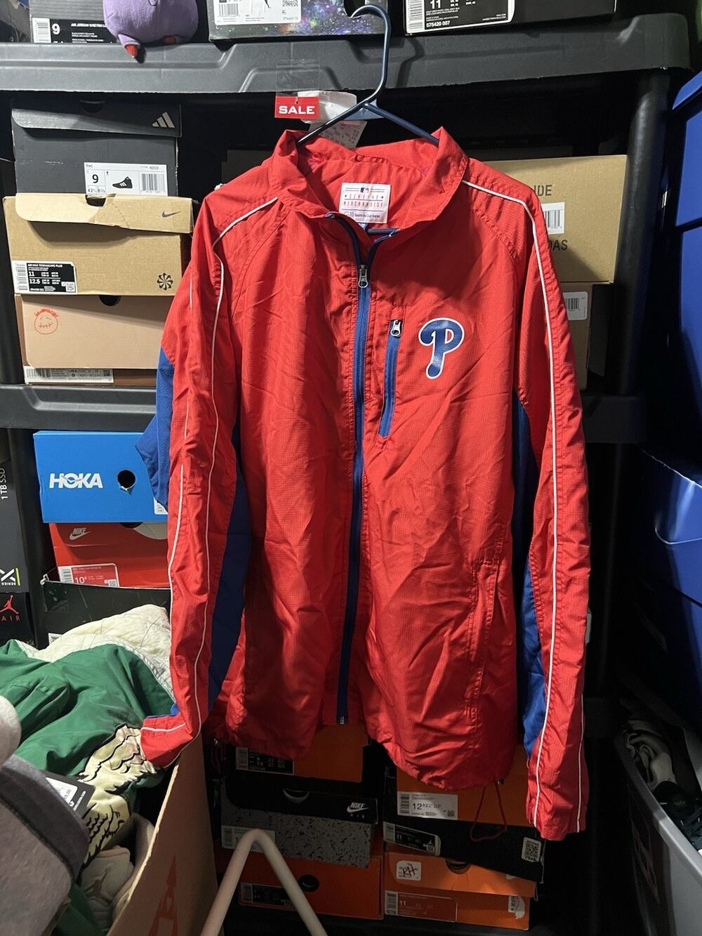 Size XL-VTG MLB G-III Sports Carl Red Philadelphia Phillies Zip Windbreaker